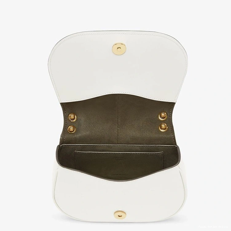 Affordable C'mon White Leather Fendi Mini In Calf Bag 0718